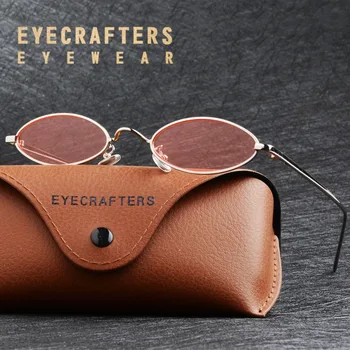 Eyecrafters Vintage Kvinders Brand Designer Cat Eye Solbriller Mode Steampunk-Retro Dame Små Runde Ovale Briller Solbriller