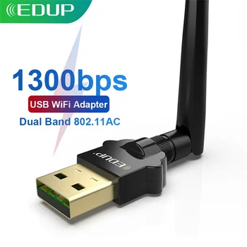 EDUP 1300Mbps USB-WiFi-Adapter Dual Band 2.4/5 ghz Trådløse WiFi-Modtager AC Wi-Fi Dongle netværkskort Antenne til Desktop-Bærbar computer