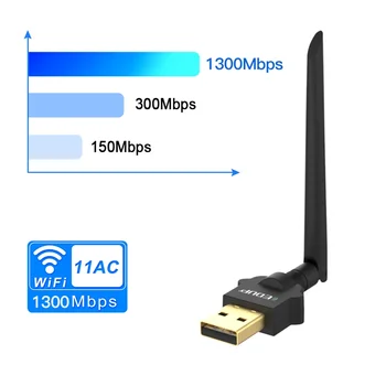 EDUP 1300Mbps USB-WiFi-Adapter Dual Band 2.4/5 ghz Trådløse WiFi-Modtager AC Wi-Fi Dongle netværkskort Antenne til Desktop-Bærbar computer