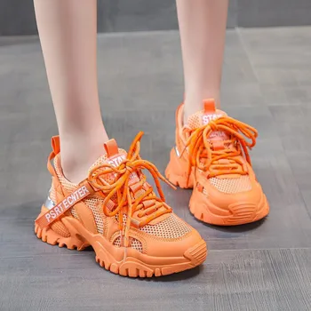 2020 nye forår mode kvinders Vulkaniseret sko sneakers vis Mesh løbesko platform, komfortable, åndbar tendens størrelse 40
