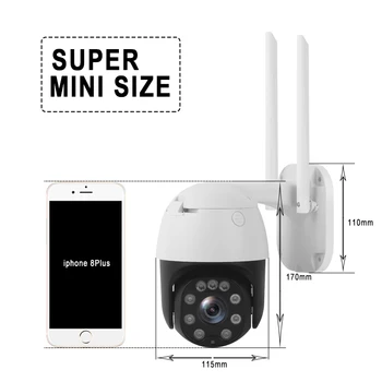 HJT 5x Zoom WIFI IP-5MP Kamera/1080P Full-color Night Vision To-vejs Audio PTZ Security Camera Wireless Vandtæt Camhi TF Kort