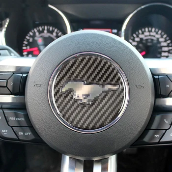 Carbon Fiber Bilen Rattet Panel Dækker Trim Mærkat Dekoration til Ford Mustang 2016 2017 2018 2019