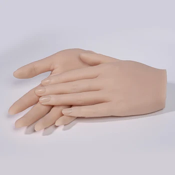 Silikone Praksis Hænder Til Søm Lifesize Mannequin Kvindelige Model Display Hænder Genanvendelige Falsk Negl Finger Uddannelse Hånd