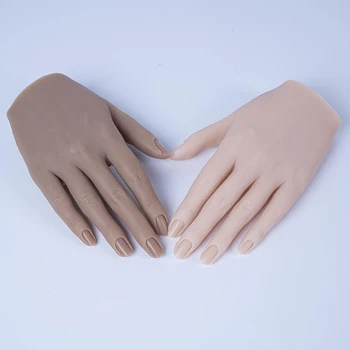 Silikone Praksis Hænder Til Søm Lifesize Mannequin Kvindelige Model Display Hænder Genanvendelige Falsk Negl Finger Uddannelse Hånd