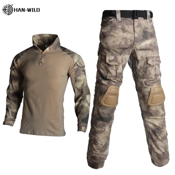 Hær Militære Taktiske Passer til ACU Særlige Styrker Uniforme Militar Passer Jagt Militær Kamp Shirt + Cargo Bukser benbeskyttere