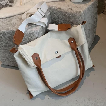 Stor Kapacitet Lærred Tote Shoulder Bag Genanvendelige Shopping Taske til Kvinder 2020 Stranden Håndtasker Shopper Tasker For Studerende Skole