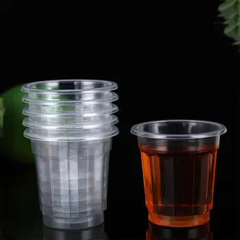 60PCS Engangs-plastikkrus Tykkere Transparent Drikke Kop Part Forsyninger Tyk Gennemsigtig Luft Cup For Cafe Bar Restaurant