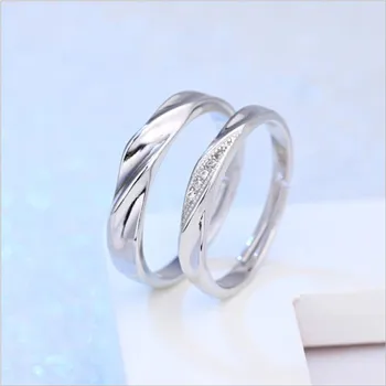 LUKENI Top Kvalitet 925 Sterling Sølv Ringe For Kvinder Fest Tilbehør Girl Fashion Crystal Par Ringe Til Bruden Dame Bijou