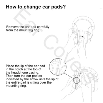 Øre Dækker Ear-Pads For Audio Technica ATH M20X ATH-M20X Hovedtelefon Udskiftning Ørepuder, Øre-puder