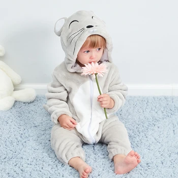 2020 Vinter Baby Rompers Dejlige Nyfødte Baby Tøj Baby Pige Jumpsuits Dyr Overalls Til Dreng Kid Langærmet Body Sæt