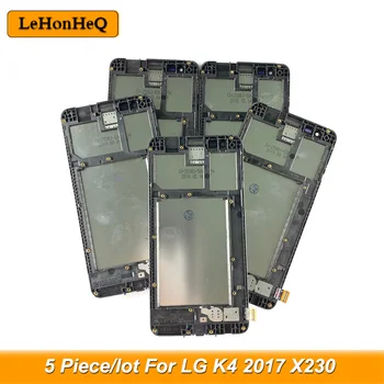 5 Stykke/masse LCD-For LG K4 2017 K7 2017 X230 X230DSF LCD-Skærm Touch screen Digitizer Assembly med Ramme