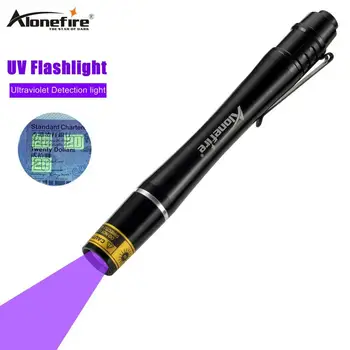 AloneFire SV350 Pen Lommelygte 395nm UV-Belysning Mini Valuta Detektor Penge, Pas Inspektion UV-LED Ultra Violet Fakkel