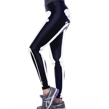 Skelet Halloween Leggings Kvinder Nightmare Before Christmas Animationsfilm Elastisk Slim Fitness Yoga Blyant Bukser Undertale Cosplay