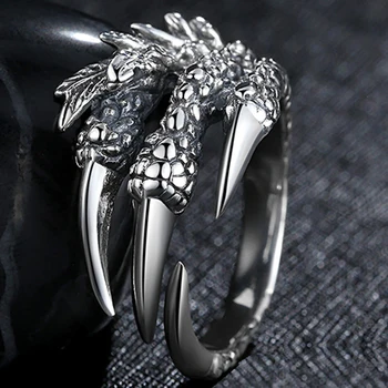 Ren 925 Sterling Sølv Smykker Dragon Ringe Eagle Kløer Vintage Mænd Signet Ring For Kvinder Dreng Ven Julegave 0001 7715