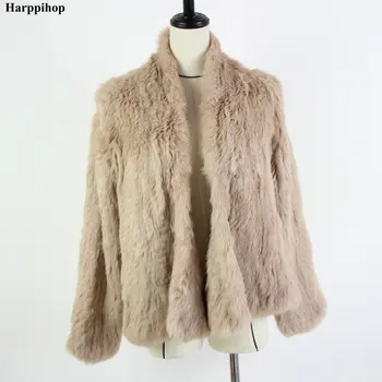 2019 Hot salg strikket kanin pels jakke popuplar mode jakke vinter pels for kvinder*harppihop