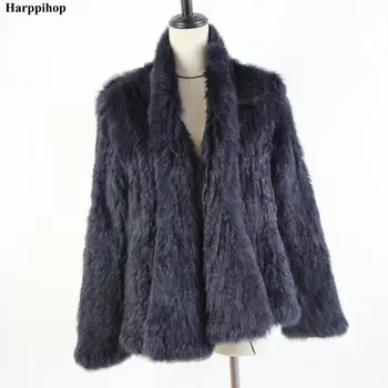 2019 Hot salg strikket kanin pels jakke popuplar mode jakke vinter pels for kvinder*harppihop