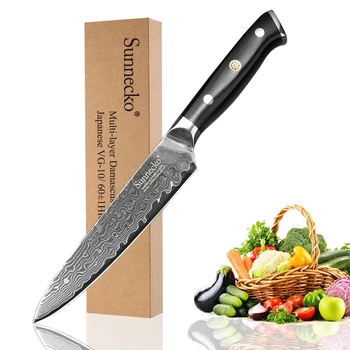 SUNNECKO Damaskus Kokkens Køkken Knive Japansk VG10 Stål Udskæring Santoku Cleaver Bøf Nytte at Skære Brød Kniv G10 Håndtag