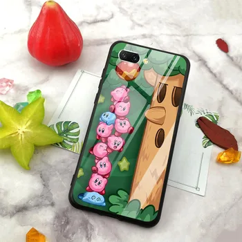 Farverige Kirby Masse Angreb Hærdet Glas Telefon Tilfældet for Huawei Honor 10 Lite Dække 9 7A Y6 Y9 P10-P20 Pro S Smart Mate 20 Shell