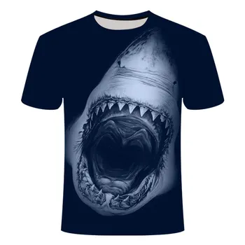 Mode 3D Printet Haj T-Shirt Mænd Gå på ferie fiskeri t-shirt Streetwear Casual top Kreative Sommeren mænd Korte T-shirt