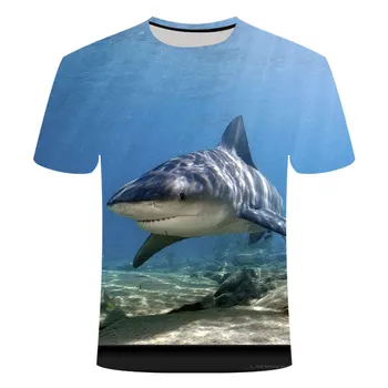Mode 3D Printet Haj T-Shirt Mænd Gå på ferie fiskeri t-shirt Streetwear Casual top Kreative Sommeren mænd Korte T-shirt