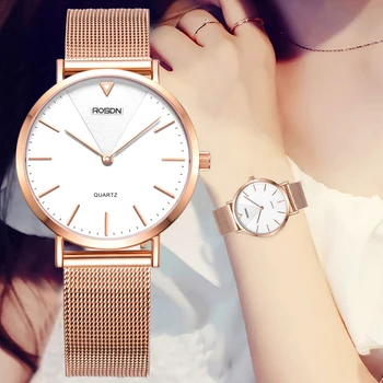 ROSDN ægte dameur kvindelige watch koreanske version af simple mode mekaniske ure vandtæt ur
