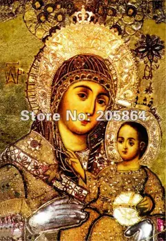 Gratis forsendelse håndværk tapetet,religion, stil, stof indretning billedet,væggen hængsling,Jomfru Maria med den Søn