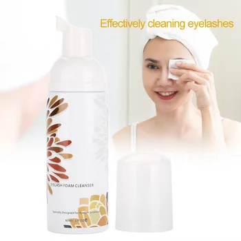 ægte 60ml eyelash skum rengøringsmidler enkelte eyelash extension skummende renere shampoo øjenvipper rengøringsmiddel makeup remover værktøjer
