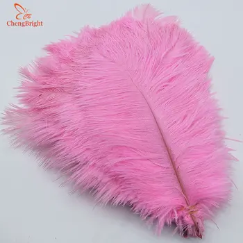 ChengBright 100Pcs/Masse Pink Naturlige strudsefjer For Håndværk 15-70CM Karneval Kostumer Parti Hjem Bryllup Dekorationer Plumes