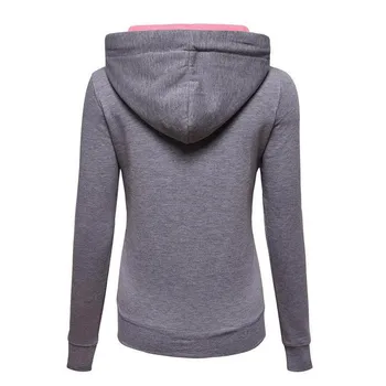 S-3XL Plus Size Foråret Kvinders Hættetrøjer langærmet Sweatshirt med Snøre Lomme Kvindelige Afslappet Varm Bomuld Jakker Lynlås