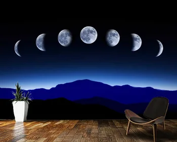 Papel de parede Mystisk drøm månen sky på himlen naturlige landskab som baggrund,stue, soveværelse bar vægmaleri