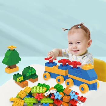 68-272PCS Store Farverige byggeklodser Hovedparten Mursten Med Figur Tilbehør Kompatible Duploed Legetøj til Børn Gave