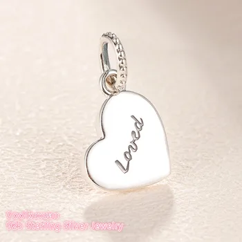 Valentine ' s Day Oprindelige 925 Sterling Sølv Asymmetrisk Hjerte af Kærlighed Charme, Blandet Emalje perler Passer Helt Charms Armbånd