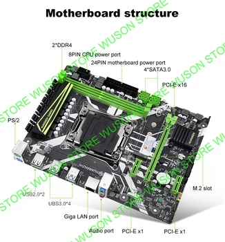 HUANANZHI X99 LGA2011-3 bundkort bundt nye X99 bundkort med M. 2 NVMe slot Xeon E5 CPU 2695 V3 32G RAM(2*16G) 2400 DDR4