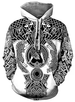 Mænd ' s Viking Totem 3D-Print langærmet Trøjer Pullover Sweatshirt street elskere hoodie sweatshirt hoodie 8038