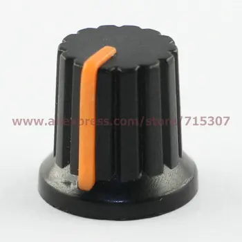 PHISCALE 20pcs orange potentiometer knop med non-slip striber for enkelt-dobbelt-potentiometer 15x12x15.6/15*12*15.6 mm