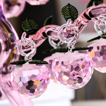 Glas Krystal Apple Tree Figurer Håndværk Fengshui Ornament Home Decor Jul, Nytår Gaver, Souvenirs Indretning Ornament