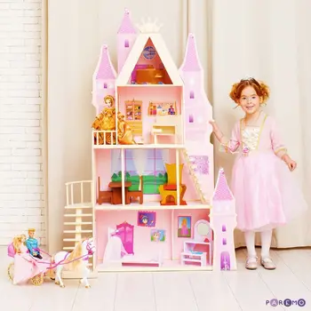 Dukke Huse PAREMO Summer Palace Barbie Pink safir med 16 stykker af møbler og tekstiler til børn, legetøj til børn, spil, møbler, dukker, dukke huse, møbler for bed for tilbehør