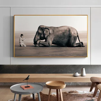 Buddha Moderne Lærred Maleri Nordiske Plakater Og Prints Zen Hjem Dekoration Elefant religion Art Wall Billede Til stuen
