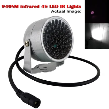 Usynlige lyset 940NM infrarød 60 Grader 48 LED IR Lys vandtæt Fyld Lys for CCTV-night vision kamera overvågning 8119