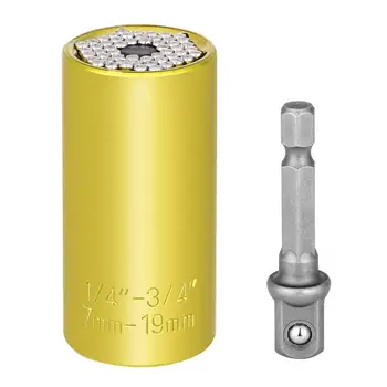 7-19mm Universal Momentnøgle Hoved Sæt Stikket Ærme Boremaskine Ratchet Bøsning Nøgle Nøgle Magic Multi håndværktøj