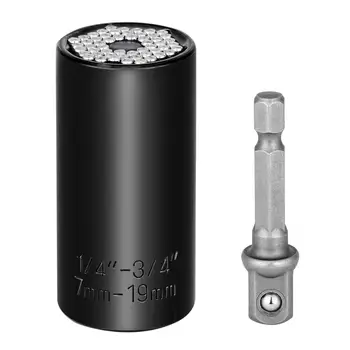 7-19mm Universal Momentnøgle Hoved Sæt Stikket Ærme Boremaskine Ratchet Bøsning Nøgle Nøgle Magic Multi håndværktøj