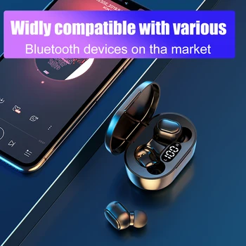 Trådløse hovedtelefoner til en Bluetooth-5.0 øretelefon Fingeraftryk Touch Gaming Headsets TWS Bas, Stereo Vandtætte Øretelefoner Med Mikrofon