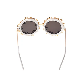 Barok Retro Solbriller Kvinder Håndlavede Mode Insekt Sandstrand Solbriller Damer Runde Oversize Sommer Strand