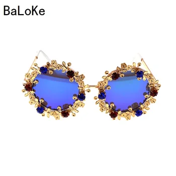 Barok Retro Solbriller Kvinder Håndlavede Mode Insekt Sandstrand Solbriller Damer Runde Oversize Sommer Strand