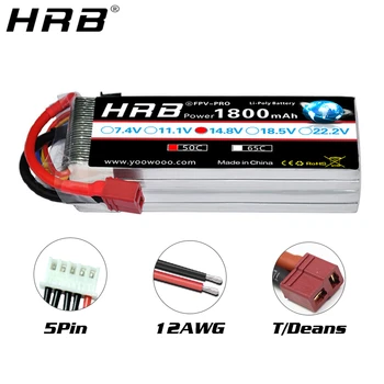 HRB 4S Lipo Batteri 14,8 V 1800mah 50C XT60 Til Agn Både Buggy Biler, Fly, RC Hobby Dele T TRX EF5 XT90 Dekaner Kvindelige