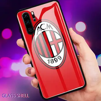 Italienske storklub AC Milan Telefonen Sagen For Huawei P9 10Plus 20PRO P30 Lite bagcoveret Hærdet Glas Tilfælde For NOVA 3E-Serien