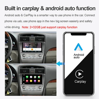 EBILAEN Car Multimedia Afspiller Til Toyota Camry 40 2006-2011 Android 10.0 Autoradio GPS Navigation IPS Styreenhed Stereo 4G Carplay