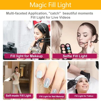 Dæmpbar Fill Light Studio Kamera, Video Live-64 LED-Ring Lampe Stativ Selfie Ring Holde Telefonen Stå for Camera Smartphone Studio
