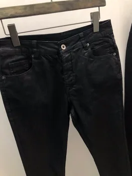 Owen Seak Mænd Denim Jeans Bomuld Gotiske herretøj Belagt Sommeren Lige Kvinder Solid Jeans Bukser Størrelse XL 8221