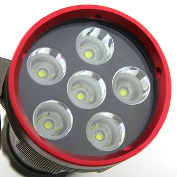10000 Lumens Dykning Lommelygte 6x XM-L2 LED Lys Hånd Lampe Håndlygte Fakkel lanterne Med 4 Batteri&Oplader
